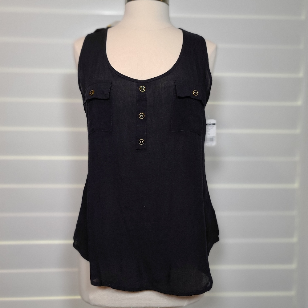 NEW Xi Black Sleeveless Top Blouse